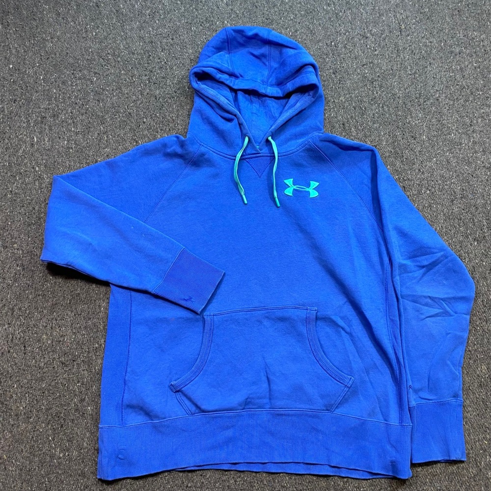 Under Armour UA Storm Hoodie Sz L Womens Blue Teal Athletic Streetwear Pullover